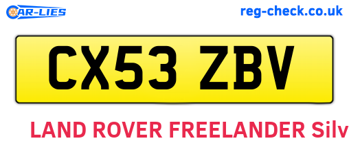 CX53ZBV are the vehicle registration plates.