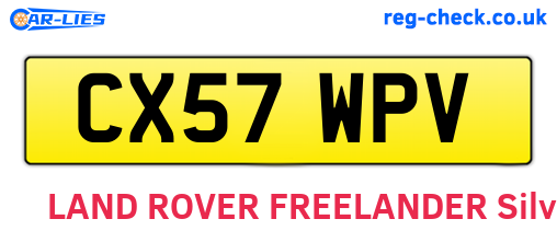CX57WPV are the vehicle registration plates.
