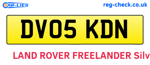 DV05KDN are the vehicle registration plates.