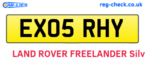 EX05RHY are the vehicle registration plates.