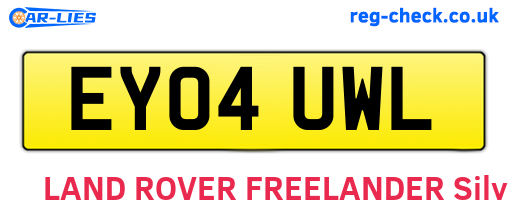 EY04UWL are the vehicle registration plates.