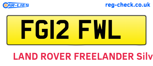 FG12FWL are the vehicle registration plates.