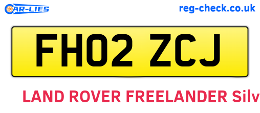 FH02ZCJ are the vehicle registration plates.