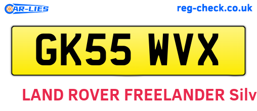GK55WVX are the vehicle registration plates.