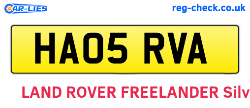 HA05RVA are the vehicle registration plates.