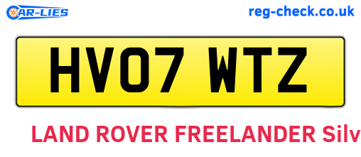 HV07WTZ are the vehicle registration plates.