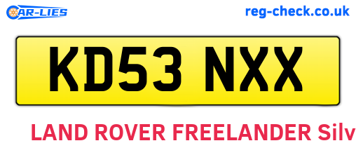 KD53NXX are the vehicle registration plates.