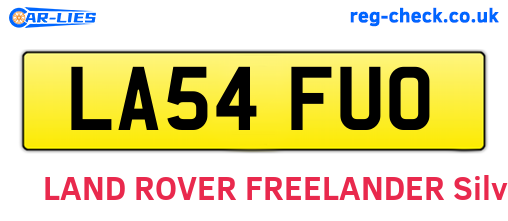 LA54FUO are the vehicle registration plates.