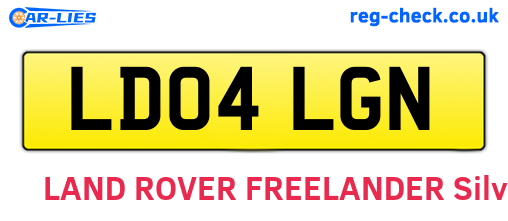 LD04LGN are the vehicle registration plates.