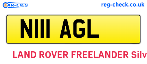 N111AGL are the vehicle registration plates.