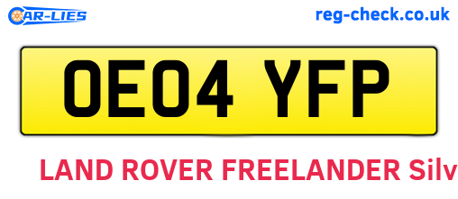 OE04YFP are the vehicle registration plates.