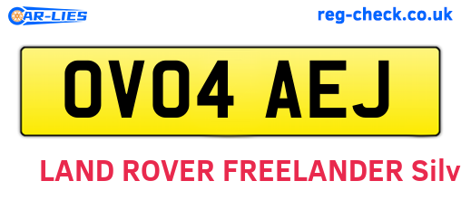 OV04AEJ are the vehicle registration plates.