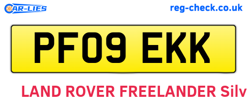 PF09EKK are the vehicle registration plates.