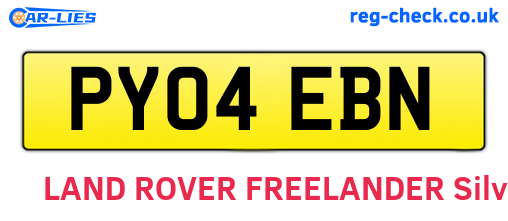 PY04EBN are the vehicle registration plates.