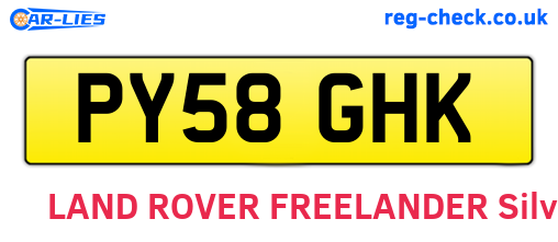 PY58GHK are the vehicle registration plates.