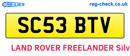 SC53BTV are the vehicle registration plates.
