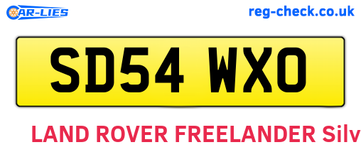 SD54WXO are the vehicle registration plates.