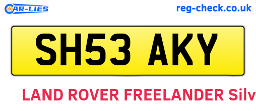 SH53AKY are the vehicle registration plates.