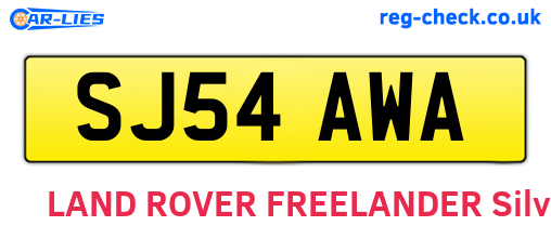 SJ54AWA are the vehicle registration plates.
