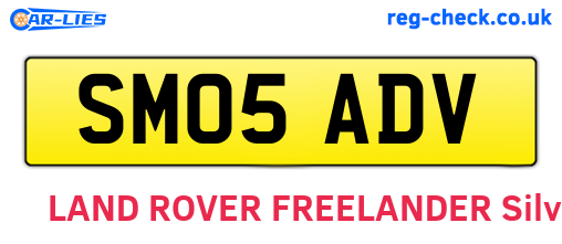SM05ADV are the vehicle registration plates.