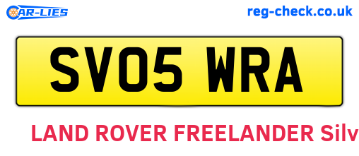 SV05WRA are the vehicle registration plates.