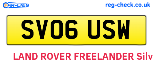 SV06USW are the vehicle registration plates.