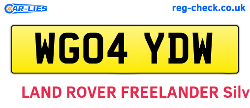 WG04YDW are the vehicle registration plates.