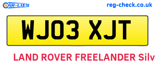 WJ03XJT are the vehicle registration plates.