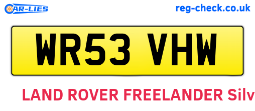 WR53VHW are the vehicle registration plates.