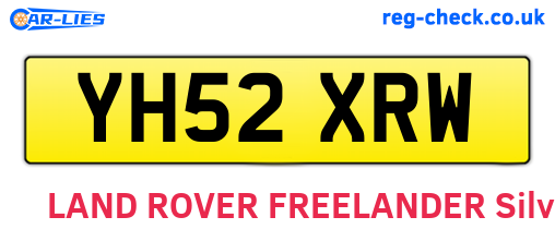 YH52XRW are the vehicle registration plates.
