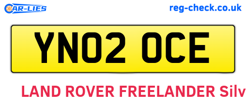 YN02OCE are the vehicle registration plates.