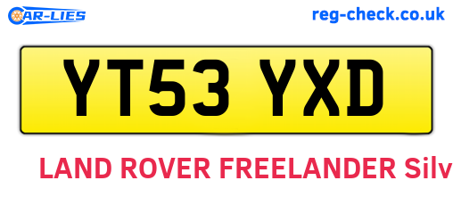 YT53YXD are the vehicle registration plates.