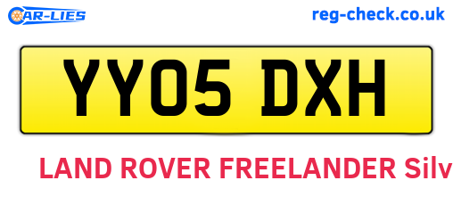 YY05DXH are the vehicle registration plates.
