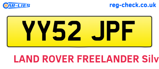 YY52JPF are the vehicle registration plates.