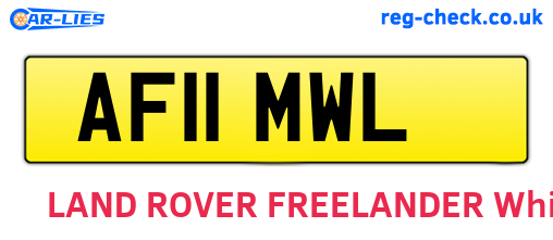 AF11MWL are the vehicle registration plates.