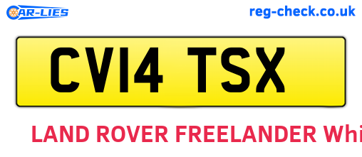 CV14TSX are the vehicle registration plates.