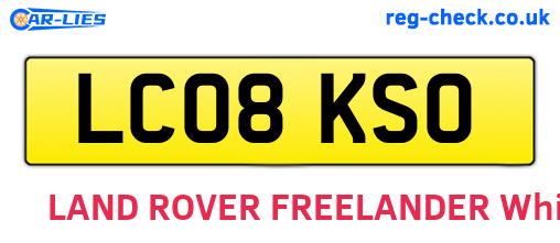 LC08KSO are the vehicle registration plates.
