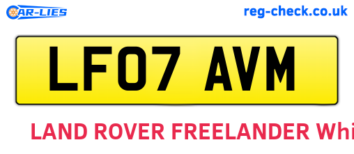 LF07AVM are the vehicle registration plates.