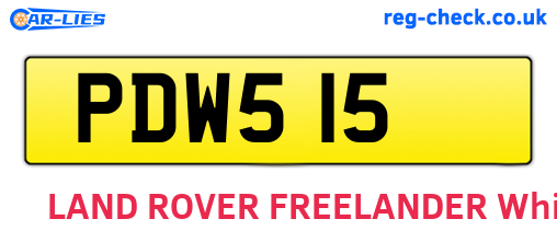 PDW515 are the vehicle registration plates.