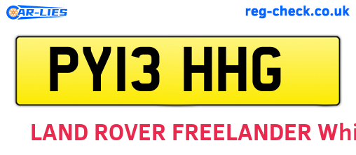 PY13HHG are the vehicle registration plates.