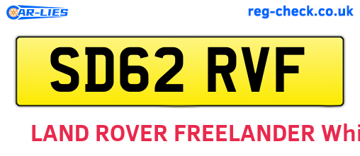 SD62RVF are the vehicle registration plates.