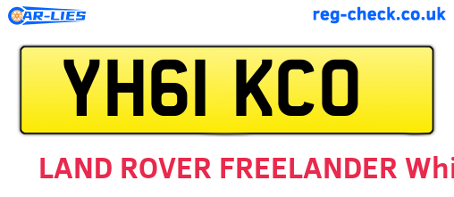 YH61KCO are the vehicle registration plates.