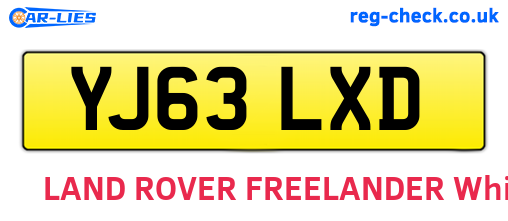 YJ63LXD are the vehicle registration plates.