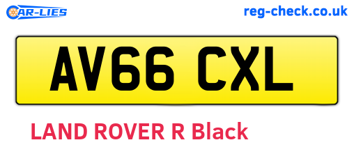 AV66CXL are the vehicle registration plates.