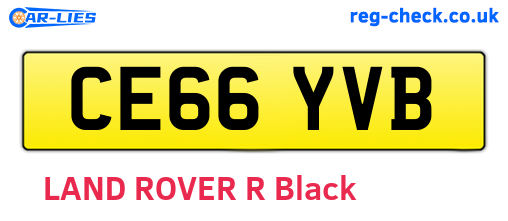 CE66YVB are the vehicle registration plates.