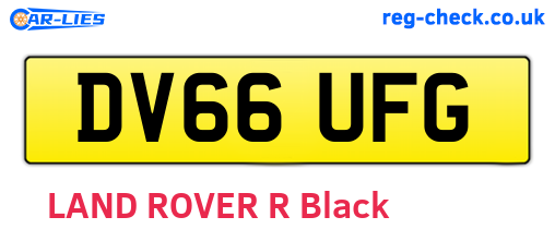 DV66UFG are the vehicle registration plates.