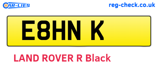 E8HNK are the vehicle registration plates.