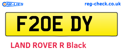 F20EDY are the vehicle registration plates.