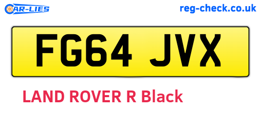 FG64JVX are the vehicle registration plates.