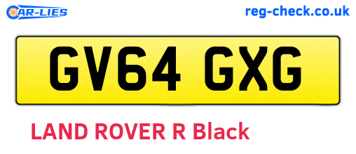 GV64GXG are the vehicle registration plates.